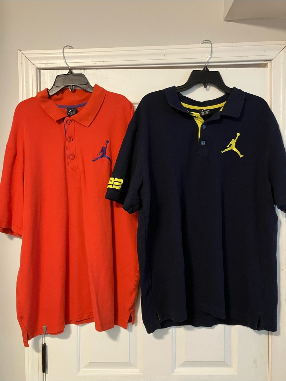 Nike Air Jordan Polo Big Logo Jumpman Orange Blue Mens Size XXL Lot (2)